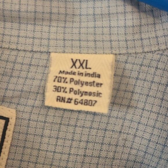 American Outfitters Men's XXL Blue Short Sleeved Button Down The Front Shirt - Picture 6 of 6